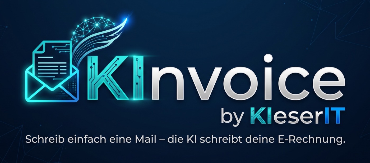 KInvoice by KIeserIT – Schreib einfach eine Mail – die KI schreibt deine E-Rechnung.
